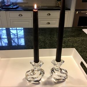 Gorgeous Lead Crystal Contemporary Candlesticks